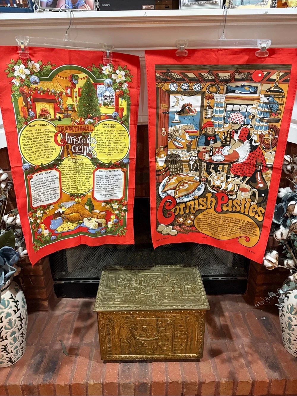 Kitchen Tea Towels 2 from England Traditional Recipes circa 1990
